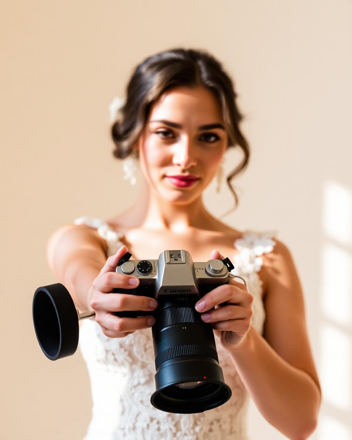 Wedding photographer behind the camera