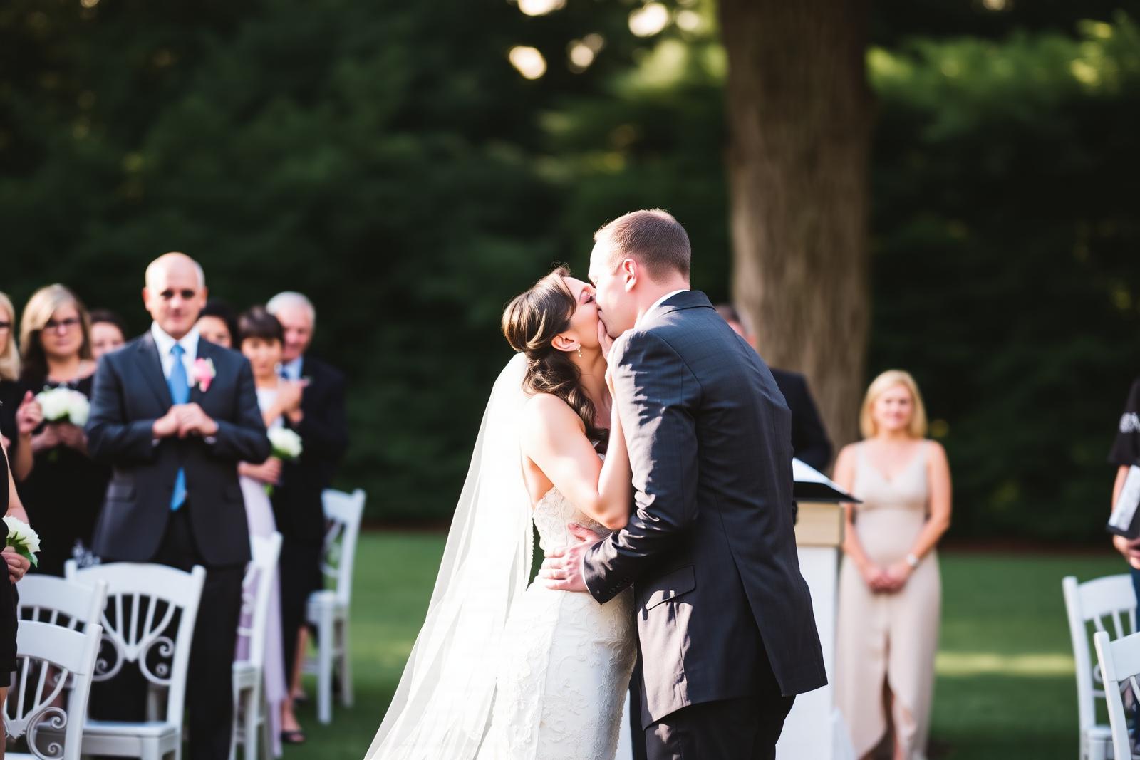 First kiss at ceremony